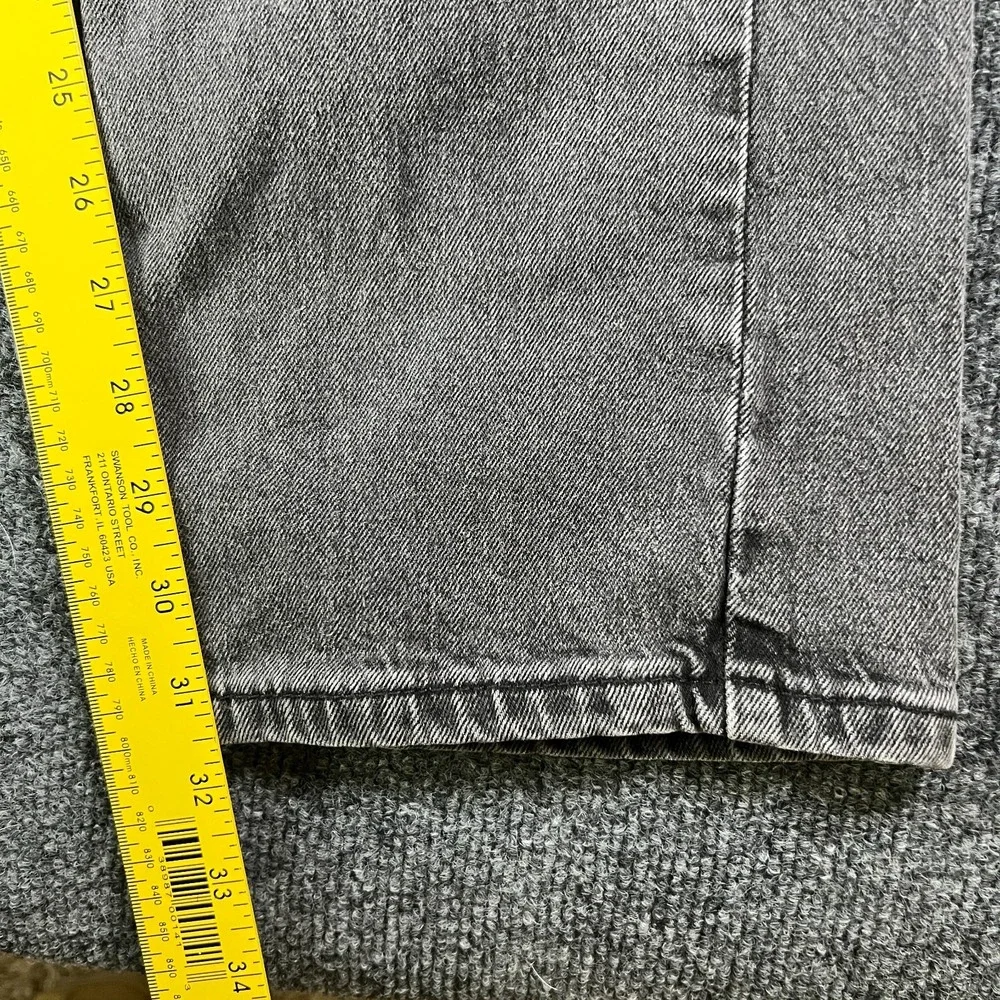 Levi's 505 Jeans Men 36x31.5 Gray Denim Cotton Mid Rise Regular Fit Straight Leg